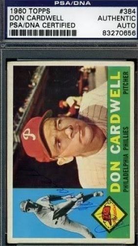 Don Cardwell 69 Mets 1960 Topps Signed Psa/dna Autograph Authentic