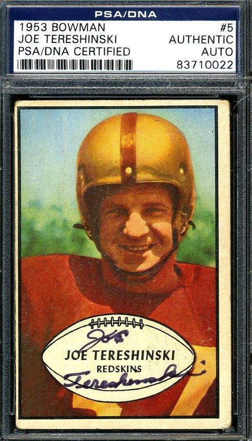 Joe Tereshinski Psa/dna Authenticated Signed 1953 Bowman Autograph