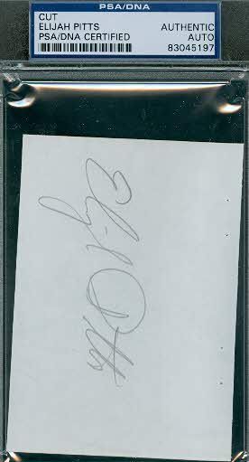 Elijah Pitts Autograph 3x5 Index Packers Signed Psa/dna