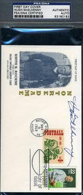 Hugh Mcelhenny Signed Knute Rockne Fdc Psa/dna