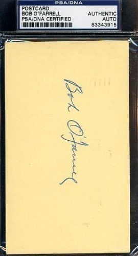 Bob O`farrell Signed Psa/dna 1950 Gpc Gov`t Postcard Autograph Authentic