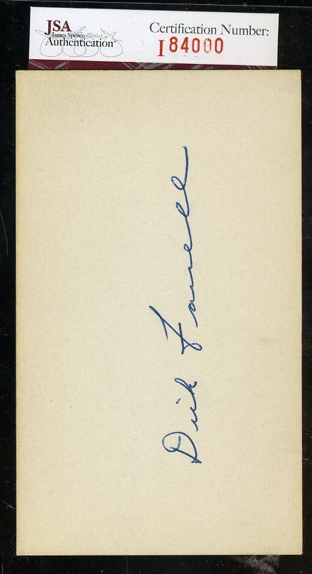 Dick Turk Farrell D.77 Signed Jsa Certified 3x5 Index Card Authentic Autograph