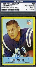 Tom Matte Signed Psa/dna 1967 Philadelphia Autograph Authentic