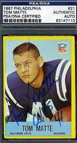 Tom Matte Signed Psa/dna 1967 Philadelphia Autograph Authentic