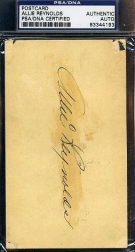 Allie Reynolds Signed Psa/dna 1949 Gpc Gov`t Postcard Autograph Authentic