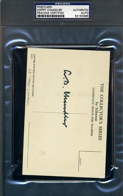 Happy Chandler Signed Postcard Psa/dna Autograph