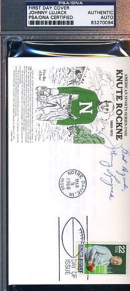 Johnny Lujack Heisman Signed Psa/dna 1988 Fdc Autograph