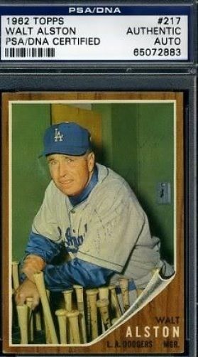 Walter Alston Signed Psa/dna 1962 Topps Autograph Authentic