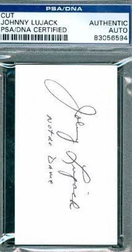 Johnny Lujack Signed Business Card Cut Psadna Autograph Authentic