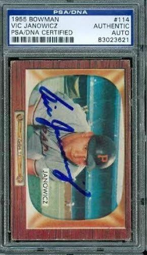 Vc Janokwicz Autograph 1955 Bowman Signed Psa/dna Authentic