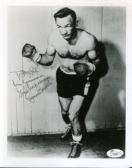 Carmen Basilio Jsa Signed 8x10 Photo Autograph Authentic