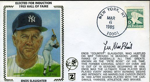 Lee Macphail Yankees Signed Jsa Cert Sticker Fdc Authentic Autograph