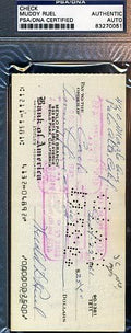 Harold Muddy Ruel Signed Psa/dna 1961 Check Autograph