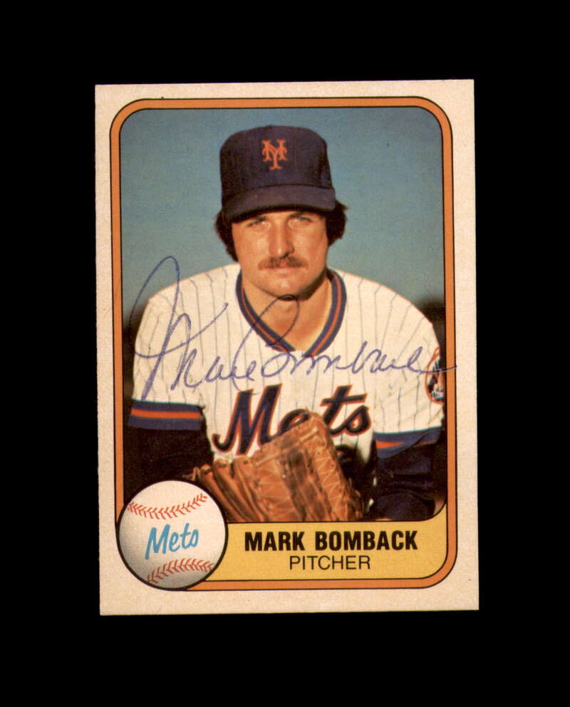 Mark Bomback Hand Signed 1981 Fleer New York Mets Autograph