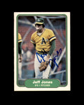 Jeff Jones Hand Signed 1982 Fleer Oakland Athletics Autograph